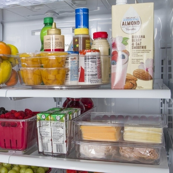 Kitchen Spaces Clear Plastic Storage Bins - 12 oz, BPA-Free, 8.7x3.5x6.8, 2-Pack - Picture 3 of 10